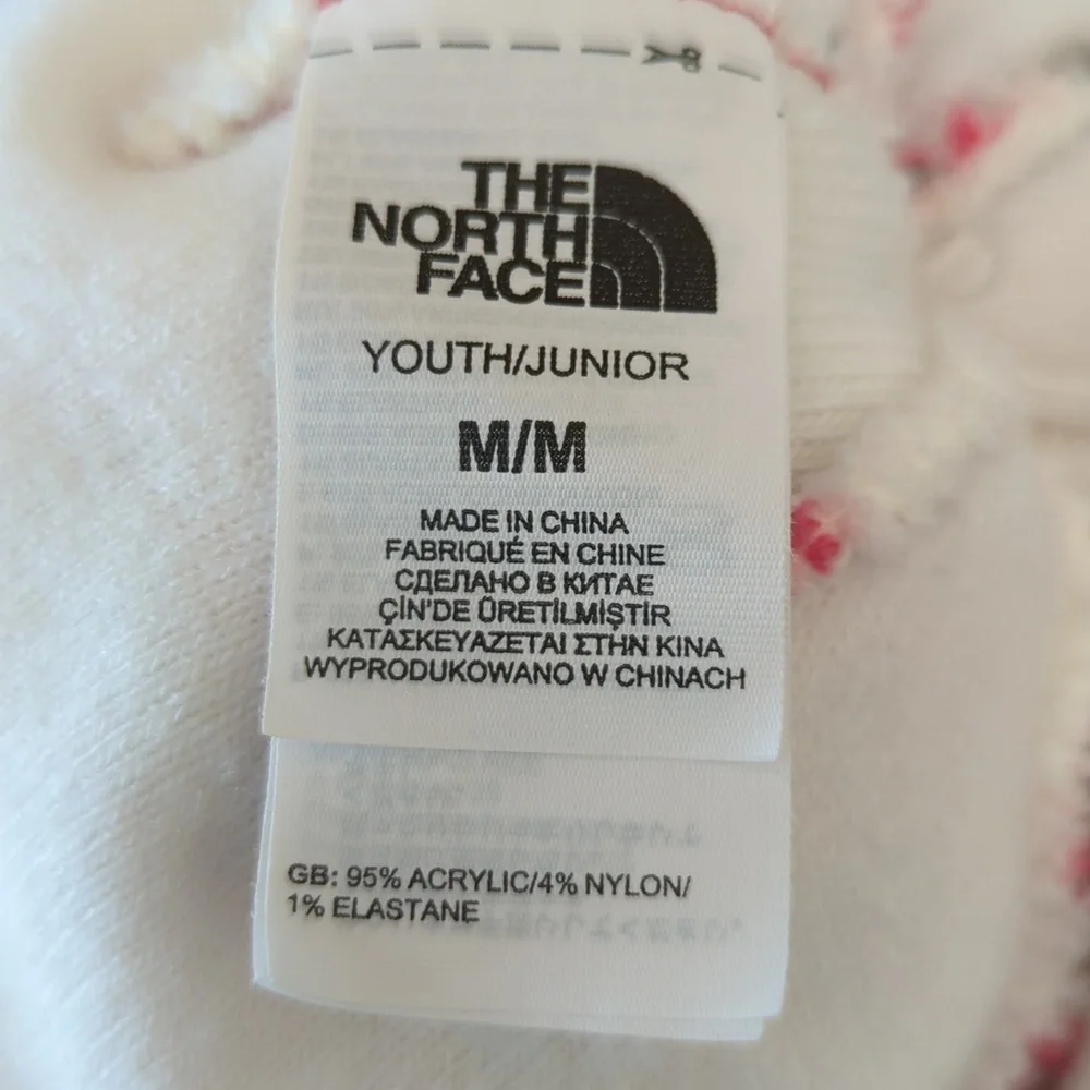 The North Face Girls Pink Multi Pom Pom Cabin Ski Tuke/Beanie Size Youth Medium